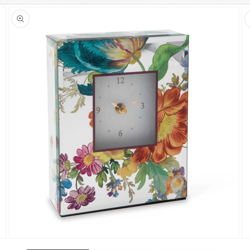 MacKenzie-Childs flower market reflection clock - new in box - Picture 2 of 5